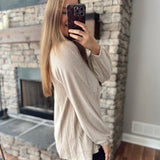 Beige Pleat Street Mix Top