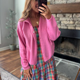 Spring Pink Button Cardigan