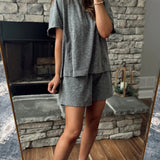 Stella Charcoal 2 Piece Short Sleeve & Short Lounge Set