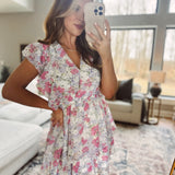 Royal Garden Pink Floral Tiered Mini