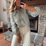 Green Linen Field Blouse