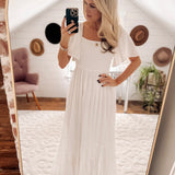 To The Tropics Linen Smocked Flutter Sleeve Maxi