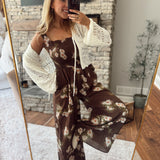 Daisy Chains Mocha Square Neck Smock Jumpsuit