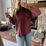 Maroon Exposed Seam Top