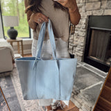 Sky Blue Terry Cloth Tote Bag