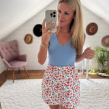 Patriotic Blooms Mini Skort