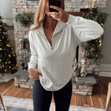 Sandstone Washed Half Zip Sweatshirt