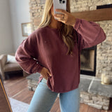 Maroon Exposed Seam Top