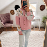 Your Grandmas Favorite Pink Floral Cardi IN STORE