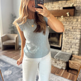 Vintage Blue Crochet Knit Top