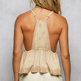 Almond Delray Embroidered Tank Top