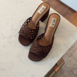 Brown Sahar Woven Heels