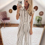 Olive Altitude Stripe Jumpsuit
