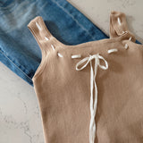 Nude Tank & Tie Detail Top