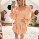 Playful Peach Tie Back Mini Dress