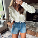 Sage Whisper Stripe Cardigan