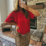 Red Lightweight Sweater Top