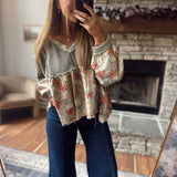 Green Cut & Sew Patch Sweater