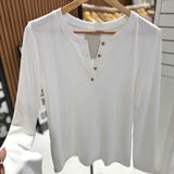 Ivory Basic Henley Long Sleeve IN STORE