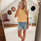 Side Step Denim Shorts