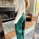 Risen Hunter Green HR Crop Wide Barrel Cargo Pocket Pants