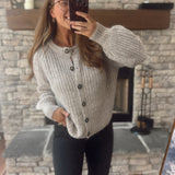 Shell Brushed Button Up Cardigan