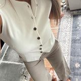 Espresso/Cream Striped Wide Leg Pants