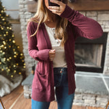Dark Wine Simple Chic Cardi