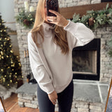 Cream Mocha Goldie Scuba Mock Neck Pullover