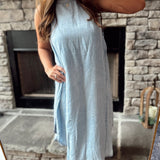 Dahlia Denim Round Neck Sleeveless Midi