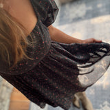 Daring Florals Black Mini Dress