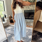 Nerina Ribbed Striped Barrel Skirt Midi