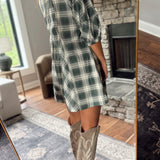 Teal Green Plaid Gridlock Romper