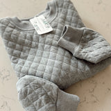 Quinn H.Grey Quilted Crew Neck