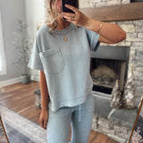 Powder Blue Avah Oversized Tee