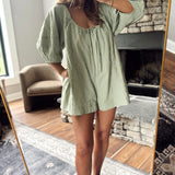 Easy Fit Olive Striped Romper