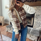 Mocha Plaid Inside Out Warmth Vest