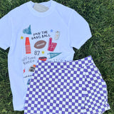 Purple Check Overlay Skort
