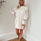 Miranda Cream/ Lavender French Terry Tunic Dress
