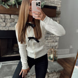 She's Bowtastic Cream Cardi