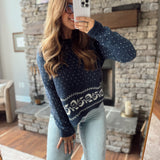 Navy Swiss Sweetheart Sweater
