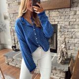 Royal Pin Stripe Piper Knit Cardigan