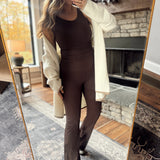 Coffee Core Ribbed Flare Yoga Pants