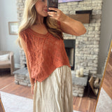 Ginger Diamond Weave Knit Top