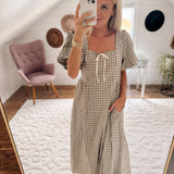 Ecru & Black Cyla Midi Dress