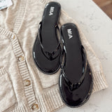 Summers For The Girls Black Flip Flops