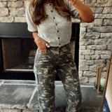 Hidden Camouflage Straight Leg Cargo Denim