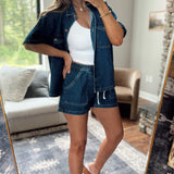 Rodeo Blues Denim Drawstring Shorts