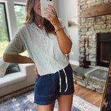 Heather Gray Logan Short Sleeve Knit Cardi
