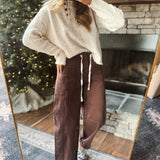 Risen Chocolate HR Crop Wide Barrel Cargo Pocket Pants